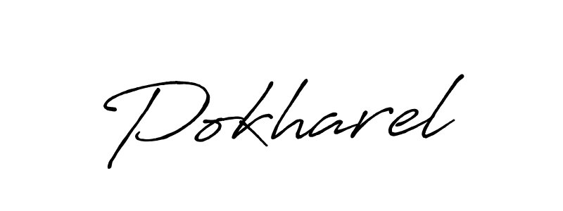 How to make Pokharel name signature. Use Antro_Vectra_Bolder style for creating short signs online. This is the latest handwritten sign. Pokharel signature style 7 images and pictures png