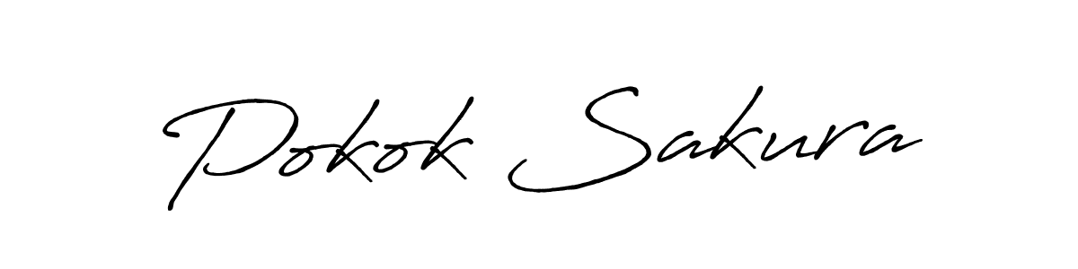 Pokok Sakura stylish signature style. Best Handwritten Sign (Antro_Vectra_Bolder) for my name. Handwritten Signature Collection Ideas for my name Pokok Sakura. Pokok Sakura signature style 7 images and pictures png