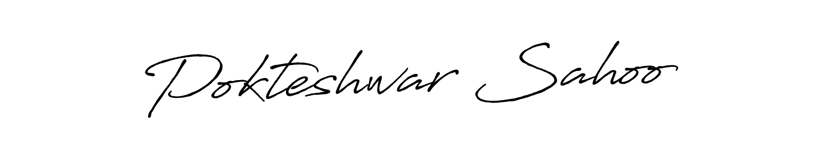 Create a beautiful signature design for name Pokteshwar Sahoo. With this signature (Antro_Vectra_Bolder) fonts, you can make a handwritten signature for free. Pokteshwar Sahoo signature style 7 images and pictures png