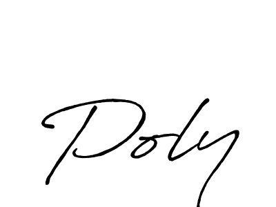 Make a beautiful signature design for name Poly. With this signature (Antro_Vectra_Bolder) style, you can create a handwritten signature for free. Poly signature style 7 images and pictures png