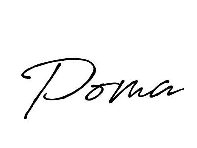 How to make Poma signature? Antro_Vectra_Bolder is a professional autograph style. Create handwritten signature for Poma name. Poma signature style 7 images and pictures png