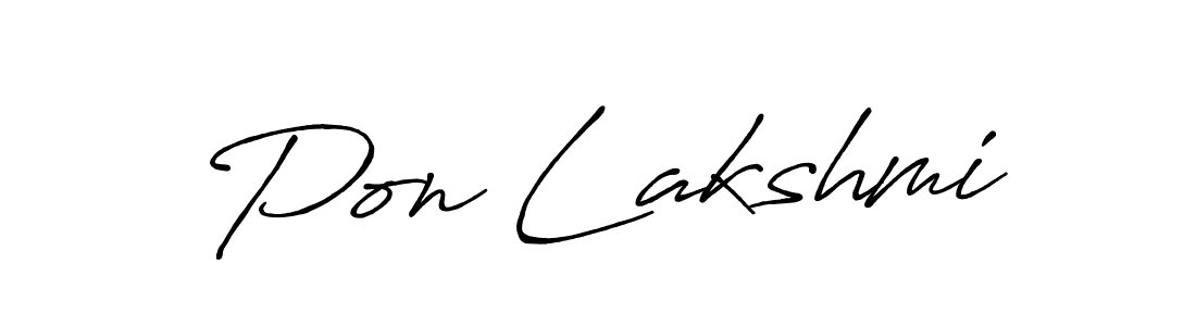 Make a beautiful signature design for name Pon Lakshmi. With this signature (Antro_Vectra_Bolder) style, you can create a handwritten signature for free. Pon Lakshmi signature style 7 images and pictures png