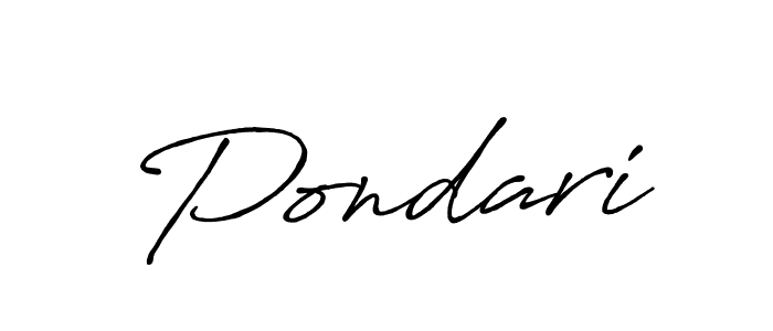 Use a signature maker to create a handwritten signature online. With this signature software, you can design (Antro_Vectra_Bolder) your own signature for name Pondari. Pondari signature style 7 images and pictures png
