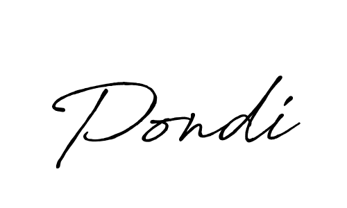 Make a beautiful signature design for name Pondi. With this signature (Antro_Vectra_Bolder) style, you can create a handwritten signature for free. Pondi signature style 7 images and pictures png