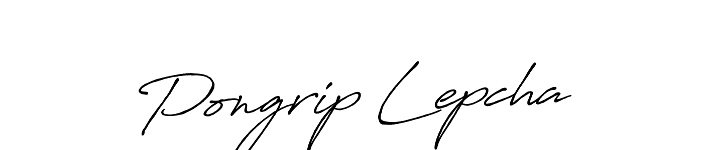 Create a beautiful signature design for name Pongrip Lepcha. With this signature (Antro_Vectra_Bolder) fonts, you can make a handwritten signature for free. Pongrip Lepcha signature style 7 images and pictures png