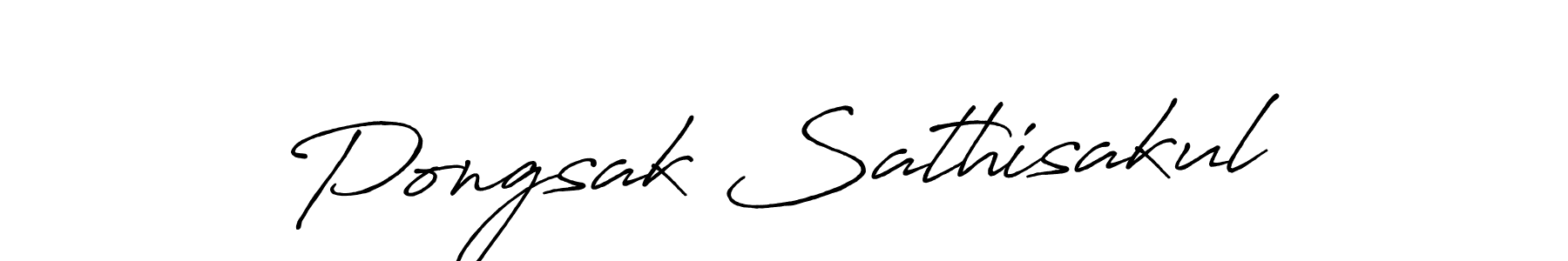 Antro_Vectra_Bolder is a professional signature style that is perfect for those who want to add a touch of class to their signature. It is also a great choice for those who want to make their signature more unique. Get Pongsak Sathisakul name to fancy signature for free. Pongsak Sathisakul signature style 7 images and pictures png