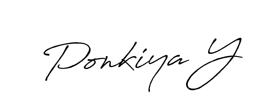 Ponkiya Y stylish signature style. Best Handwritten Sign (Antro_Vectra_Bolder) for my name. Handwritten Signature Collection Ideas for my name Ponkiya Y. Ponkiya Y signature style 7 images and pictures png