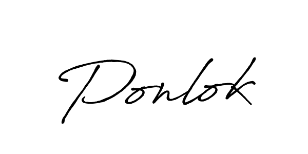 How to make Ponlok signature? Antro_Vectra_Bolder is a professional autograph style. Create handwritten signature for Ponlok name. Ponlok signature style 7 images and pictures png