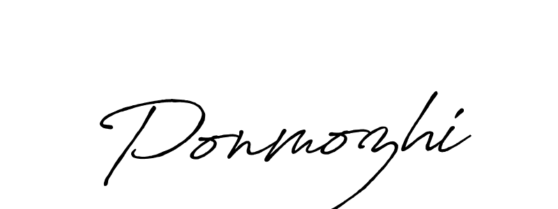 You should practise on your own different ways (Antro_Vectra_Bolder) to write your name (Ponmozhi) in signature. don't let someone else do it for you. Ponmozhi signature style 7 images and pictures png