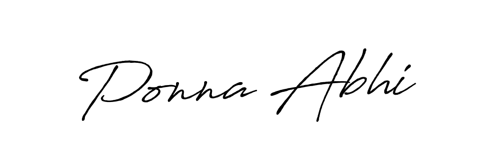 Use a signature maker to create a handwritten signature online. With this signature software, you can design (Antro_Vectra_Bolder) your own signature for name Ponna Abhi. Ponna Abhi signature style 7 images and pictures png