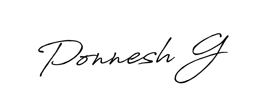 Ponnesh G stylish signature style. Best Handwritten Sign (Antro_Vectra_Bolder) for my name. Handwritten Signature Collection Ideas for my name Ponnesh G. Ponnesh G signature style 7 images and pictures png