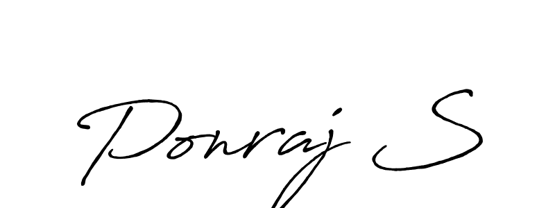 Create a beautiful signature design for name Ponraj S. With this signature (Antro_Vectra_Bolder) fonts, you can make a handwritten signature for free. Ponraj S signature style 7 images and pictures png