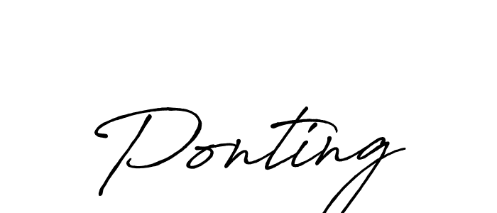 Make a beautiful signature design for name Ponting. With this signature (Antro_Vectra_Bolder) style, you can create a handwritten signature for free. Ponting signature style 7 images and pictures png