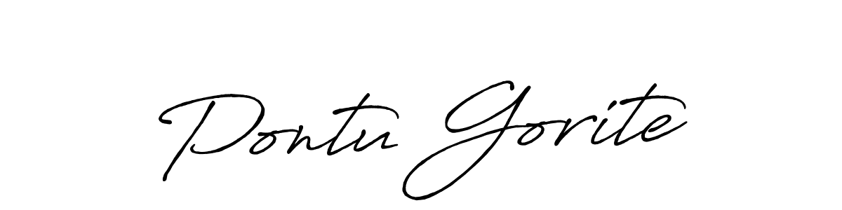 How to make Pontu Gorite signature? Antro_Vectra_Bolder is a professional autograph style. Create handwritten signature for Pontu Gorite name. Pontu Gorite signature style 7 images and pictures png