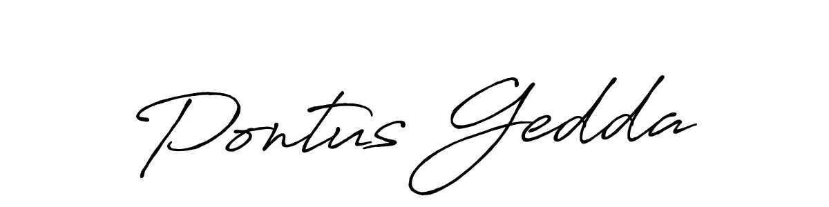 How to make Pontus Gedda name signature. Use Antro_Vectra_Bolder style for creating short signs online. This is the latest handwritten sign. Pontus Gedda signature style 7 images and pictures png