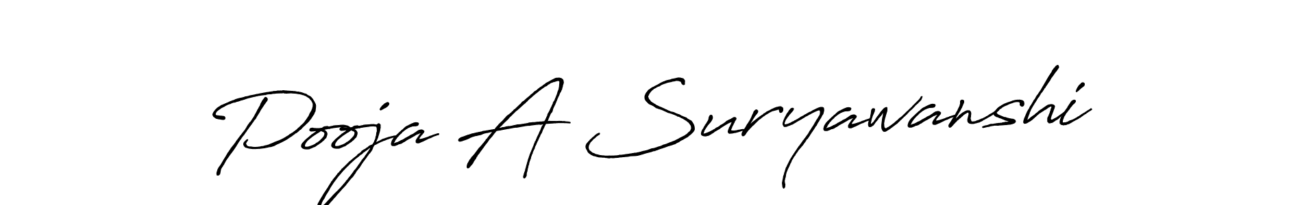 Create a beautiful signature design for name Pooja A Suryawanshi. With this signature (Antro_Vectra_Bolder) fonts, you can make a handwritten signature for free. Pooja A Suryawanshi signature style 7 images and pictures png