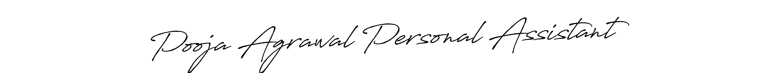 The best way (Antro_Vectra_Bolder) to make a short signature is to pick only two or three words in your name. The name Pooja Agrawal Personal Assistant include a total of six letters. For converting this name. Pooja Agrawal Personal Assistant signature style 7 images and pictures png