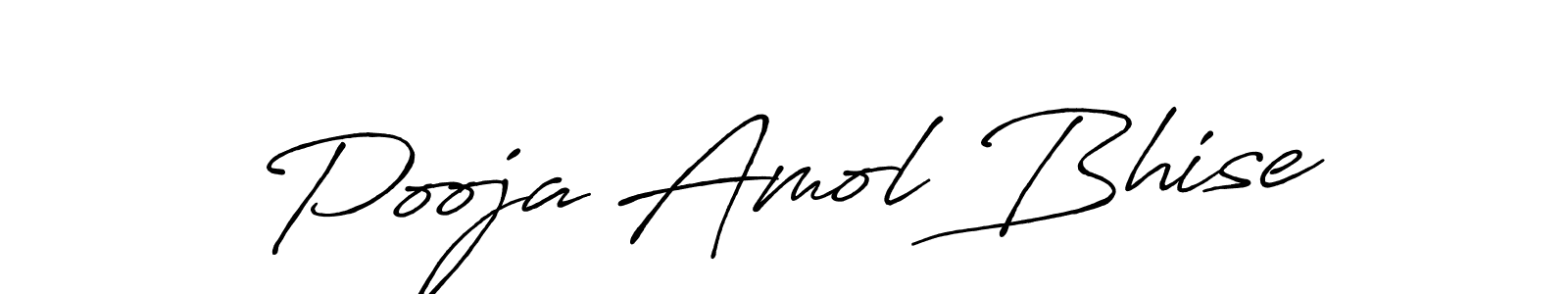 Create a beautiful signature design for name Pooja Amol Bhise. With this signature (Antro_Vectra_Bolder) fonts, you can make a handwritten signature for free. Pooja Amol Bhise signature style 7 images and pictures png