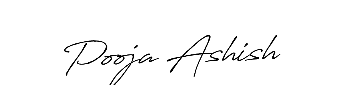 Create a beautiful signature design for name Pooja Ashish. With this signature (Antro_Vectra_Bolder) fonts, you can make a handwritten signature for free. Pooja Ashish signature style 7 images and pictures png