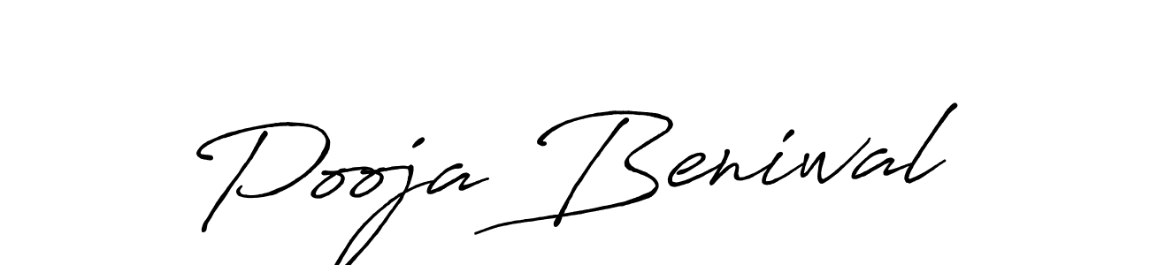 How to make Pooja Beniwal name signature. Use Antro_Vectra_Bolder style for creating short signs online. This is the latest handwritten sign. Pooja Beniwal signature style 7 images and pictures png