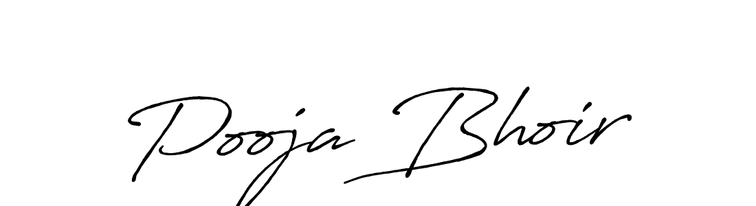 How to make Pooja Bhoir name signature. Use Antro_Vectra_Bolder style for creating short signs online. This is the latest handwritten sign. Pooja Bhoir signature style 7 images and pictures png