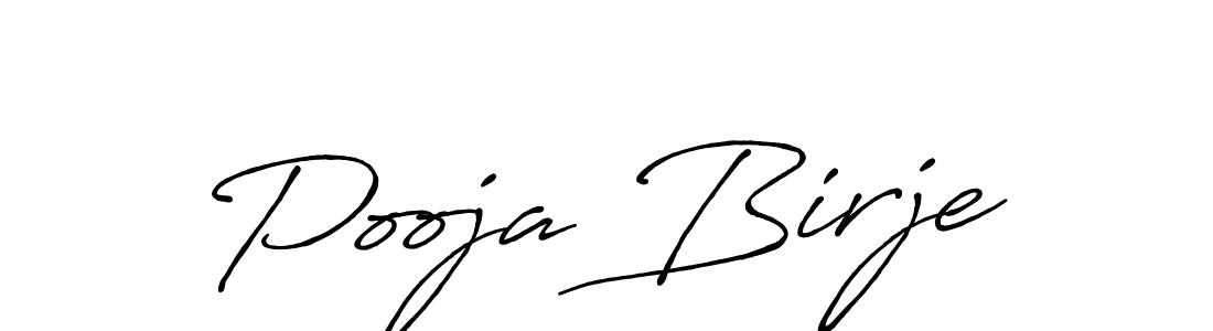 Make a beautiful signature design for name Pooja Birje. With this signature (Antro_Vectra_Bolder) style, you can create a handwritten signature for free. Pooja Birje signature style 7 images and pictures png