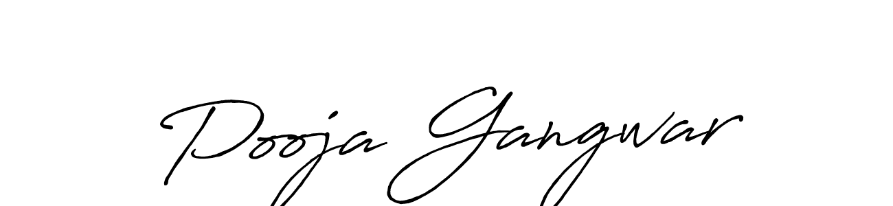 Create a beautiful signature design for name Pooja Gangwar. With this signature (Antro_Vectra_Bolder) fonts, you can make a handwritten signature for free. Pooja Gangwar signature style 7 images and pictures png