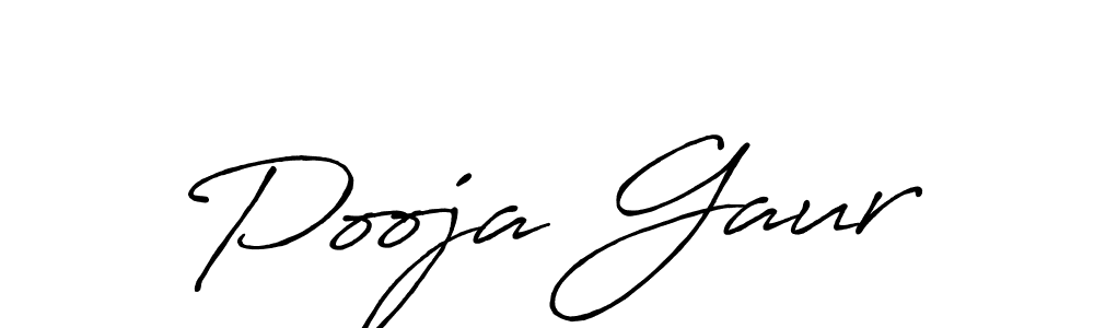 Also we have Pooja Gaur name is the best signature style. Create professional handwritten signature collection using Antro_Vectra_Bolder autograph style. Pooja Gaur signature style 7 images and pictures png