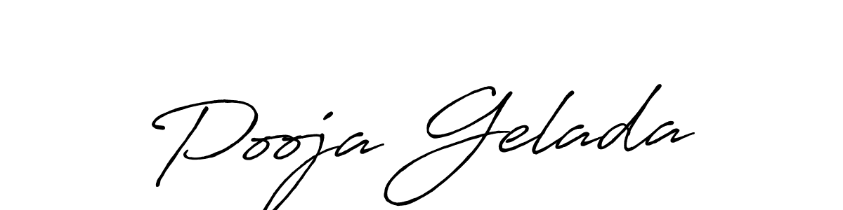 The best way (Antro_Vectra_Bolder) to make a short signature is to pick only two or three words in your name. The name Pooja Gelada include a total of six letters. For converting this name. Pooja Gelada signature style 7 images and pictures png