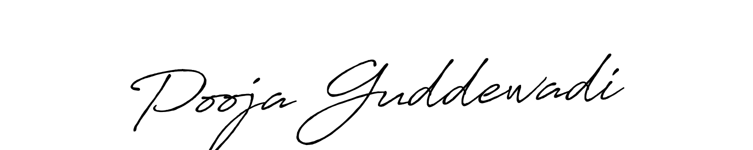 Use a signature maker to create a handwritten signature online. With this signature software, you can design (Antro_Vectra_Bolder) your own signature for name Pooja Guddewadi. Pooja Guddewadi signature style 7 images and pictures png