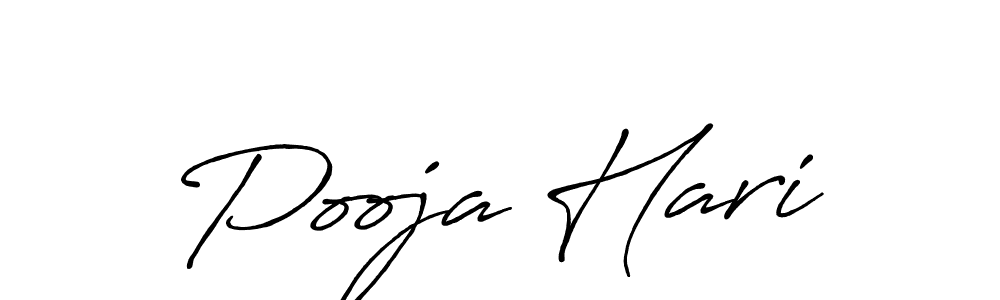 How to make Pooja Hari name signature. Use Antro_Vectra_Bolder style for creating short signs online. This is the latest handwritten sign. Pooja Hari signature style 7 images and pictures png