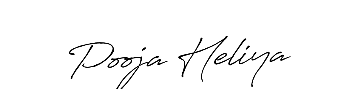 Make a beautiful signature design for name Pooja Heliya. With this signature (Antro_Vectra_Bolder) style, you can create a handwritten signature for free. Pooja Heliya signature style 7 images and pictures png