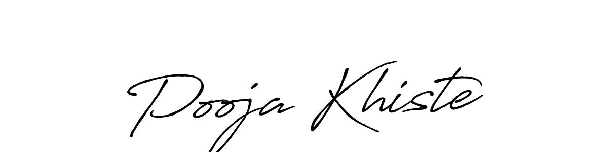 Create a beautiful signature design for name Pooja Khiste. With this signature (Antro_Vectra_Bolder) fonts, you can make a handwritten signature for free. Pooja Khiste signature style 7 images and pictures png