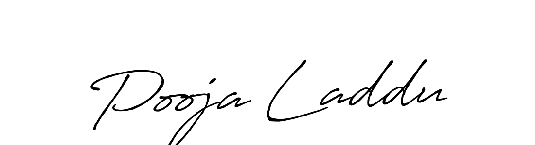 Make a beautiful signature design for name Pooja Laddu. With this signature (Antro_Vectra_Bolder) style, you can create a handwritten signature for free. Pooja Laddu signature style 7 images and pictures png