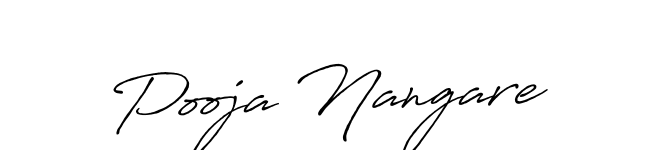 Make a beautiful signature design for name Pooja Nangare. With this signature (Antro_Vectra_Bolder) style, you can create a handwritten signature for free. Pooja Nangare signature style 7 images and pictures png