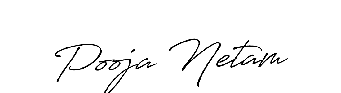 Make a beautiful signature design for name Pooja Netam. With this signature (Antro_Vectra_Bolder) style, you can create a handwritten signature for free. Pooja Netam signature style 7 images and pictures png