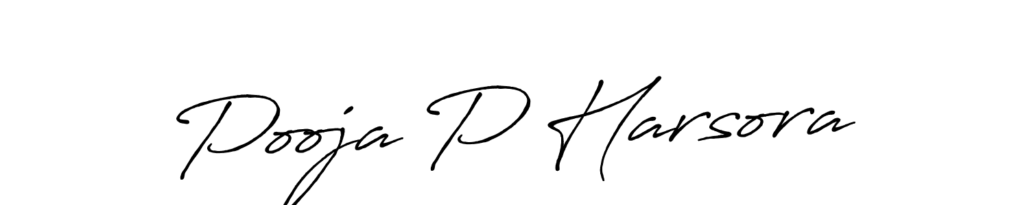 Design your own signature with our free online signature maker. With this signature software, you can create a handwritten (Antro_Vectra_Bolder) signature for name Pooja P Harsora. Pooja P Harsora signature style 7 images and pictures png