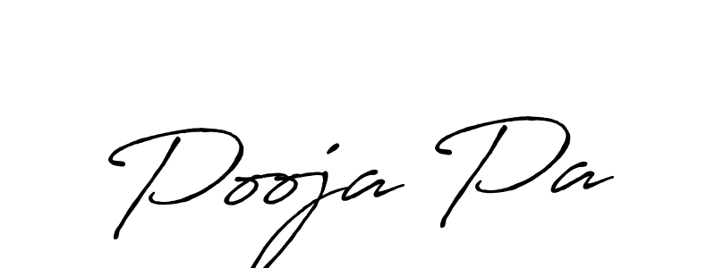 Make a beautiful signature design for name Pooja Pa. With this signature (Antro_Vectra_Bolder) style, you can create a handwritten signature for free. Pooja Pa signature style 7 images and pictures png
