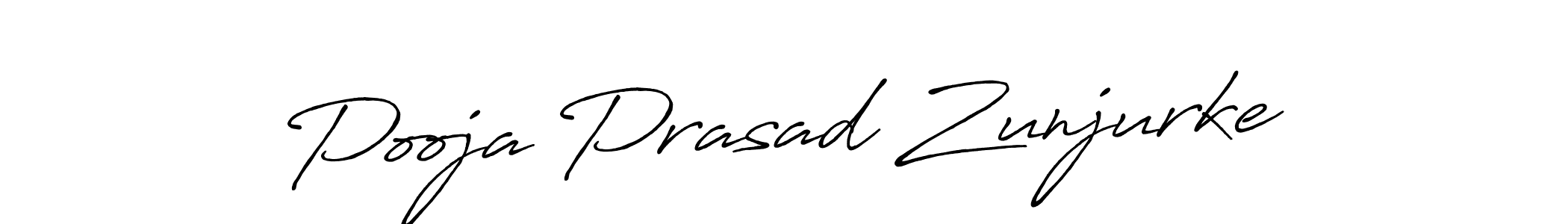 How to make Pooja Prasad Zunjurke name signature. Use Antro_Vectra_Bolder style for creating short signs online. This is the latest handwritten sign. Pooja Prasad Zunjurke signature style 7 images and pictures png