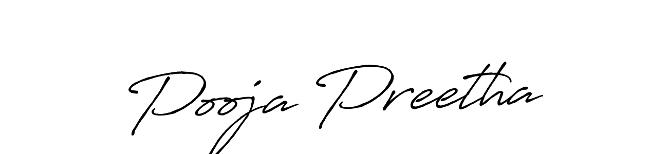 Pooja Preetha stylish signature style. Best Handwritten Sign (Antro_Vectra_Bolder) for my name. Handwritten Signature Collection Ideas for my name Pooja Preetha. Pooja Preetha signature style 7 images and pictures png