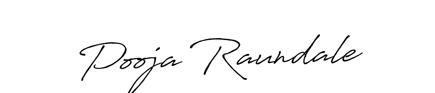 Create a beautiful signature design for name Pooja Raundale. With this signature (Antro_Vectra_Bolder) fonts, you can make a handwritten signature for free. Pooja Raundale signature style 7 images and pictures png