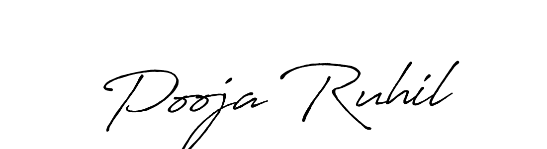 Also we have Pooja Ruhil name is the best signature style. Create professional handwritten signature collection using Antro_Vectra_Bolder autograph style. Pooja Ruhil signature style 7 images and pictures png