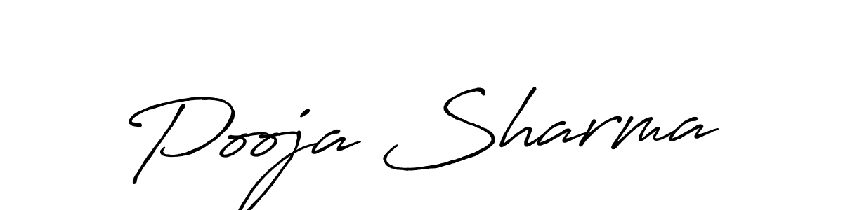 Make a beautiful signature design for name Pooja Sharma. With this signature (Antro_Vectra_Bolder) style, you can create a handwritten signature for free. Pooja Sharma signature style 7 images and pictures png