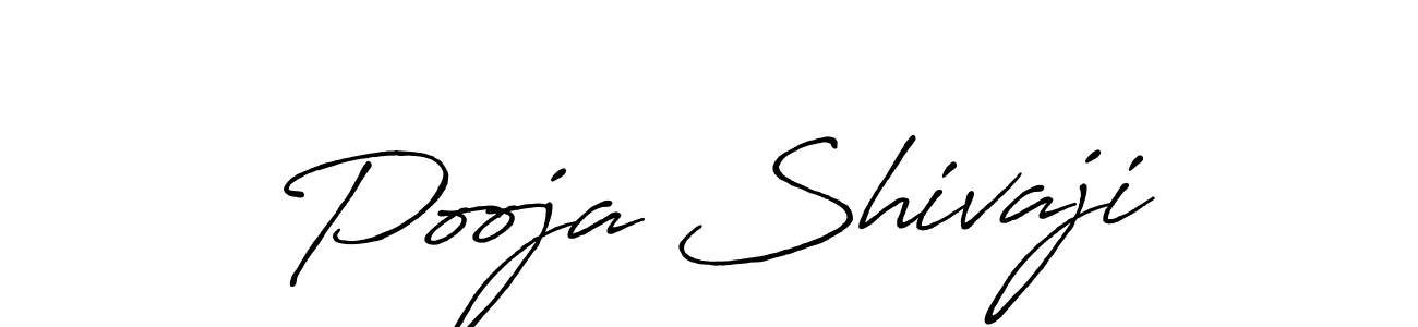 How to make Pooja Shivaji name signature. Use Antro_Vectra_Bolder style for creating short signs online. This is the latest handwritten sign. Pooja Shivaji signature style 7 images and pictures png