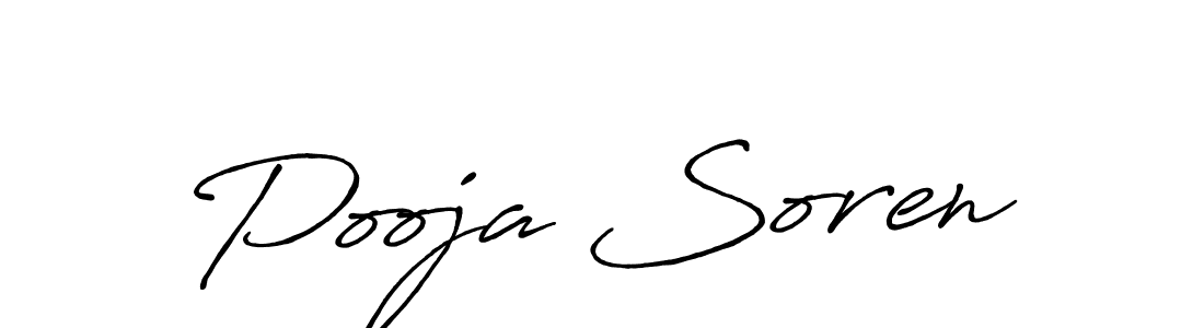 Pooja Soren stylish signature style. Best Handwritten Sign (Antro_Vectra_Bolder) for my name. Handwritten Signature Collection Ideas for my name Pooja Soren. Pooja Soren signature style 7 images and pictures png