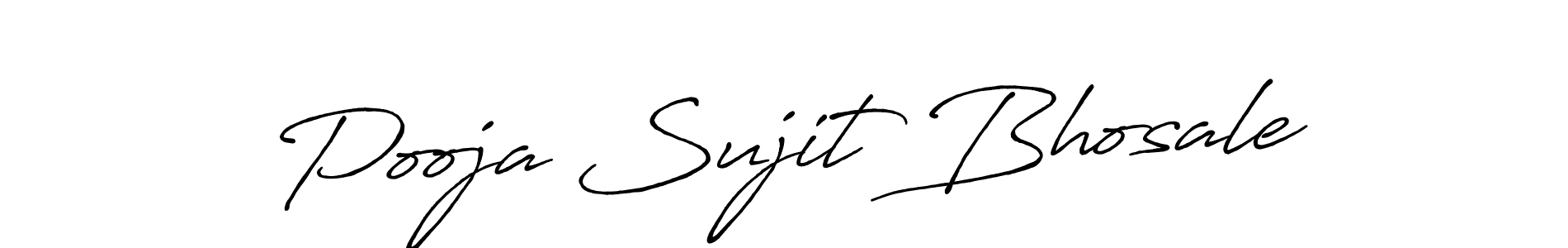 Pooja Sujit Bhosale stylish signature style. Best Handwritten Sign (Antro_Vectra_Bolder) for my name. Handwritten Signature Collection Ideas for my name Pooja Sujit Bhosale. Pooja Sujit Bhosale signature style 7 images and pictures png
