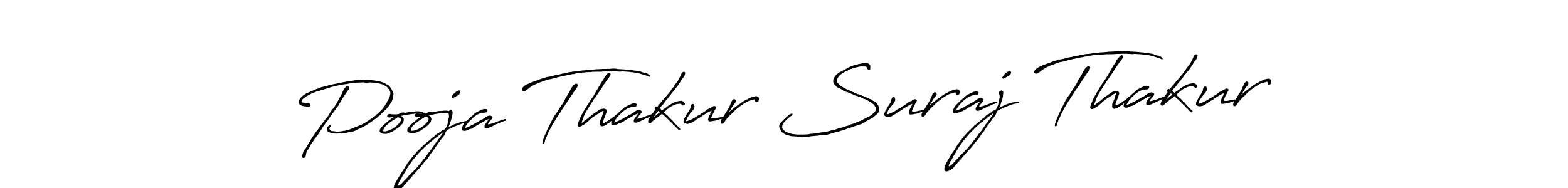 Use a signature maker to create a handwritten signature online. With this signature software, you can design (Antro_Vectra_Bolder) your own signature for name Pooja Thakur Suraj Thakur. Pooja Thakur Suraj Thakur signature style 7 images and pictures png