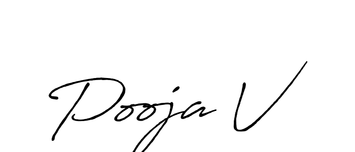 It looks lik you need a new signature style for name Pooja V. Design unique handwritten (Antro_Vectra_Bolder) signature with our free signature maker in just a few clicks. Pooja V signature style 7 images and pictures png