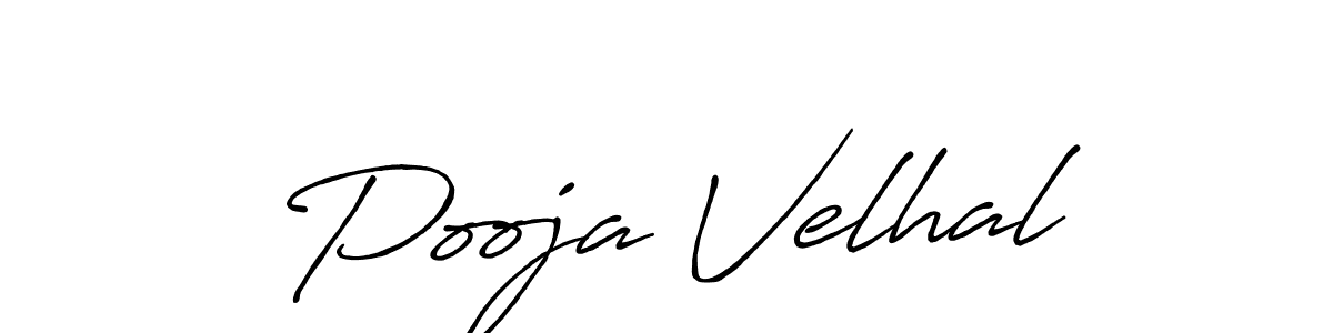 Create a beautiful signature design for name Pooja Velhal. With this signature (Antro_Vectra_Bolder) fonts, you can make a handwritten signature for free. Pooja Velhal signature style 7 images and pictures png