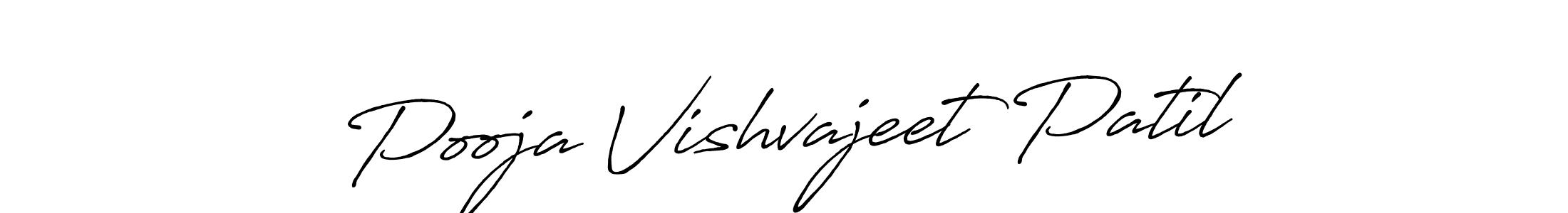 Make a beautiful signature design for name Pooja Vishvajeet Patil. With this signature (Antro_Vectra_Bolder) style, you can create a handwritten signature for free. Pooja Vishvajeet Patil signature style 7 images and pictures png